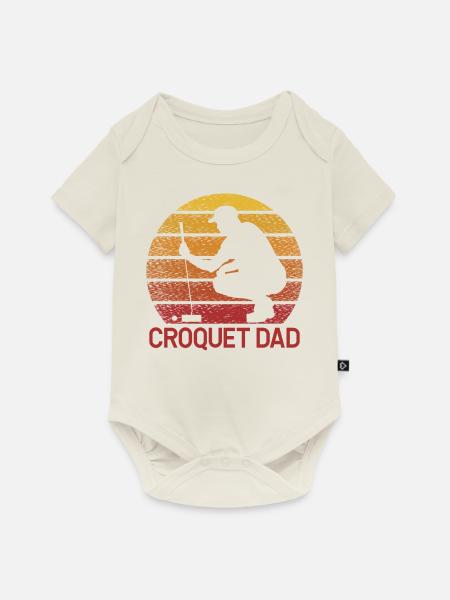 Croquet Dad - Baby Premium Kurzarmbody - Naturweiß