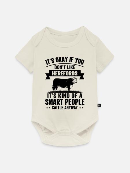 Kluge Leute - Cow Herefords - Baby Premium Kurzarmbody - Naturweiß