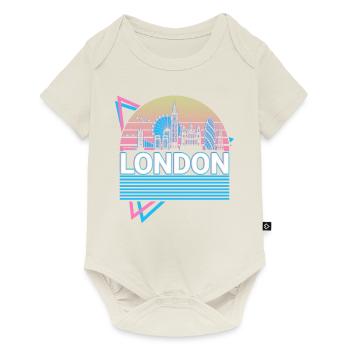 London City Skyline Cityscape Rétro - Body à manches courtes Premium Bébé - blanc cassé - Devant