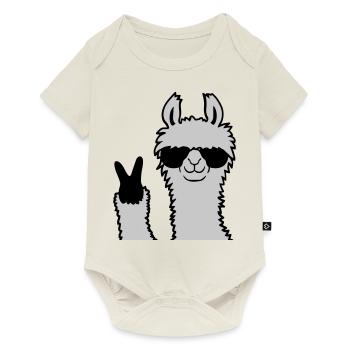 Cool Lama No Drama Llama Peace Sunglasses - Baby Premium short-sleeve bodysuit - off white - Front