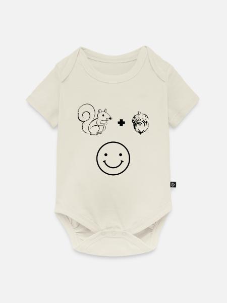 Niedliches Eichhörnchen + Eichhörnchen = - Baby Premium Kurzarmbody - Naturweiß