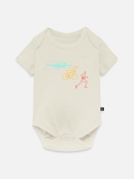 Triathlon Training Triathlet Geschenk - Baby Premium Kurzarmbody - Naturweiß