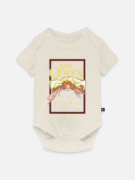 Nap Queen - Baby Premium Kurzarmbody - Naturweiß