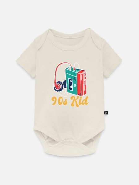 90s Kid - Baby Premium Kurzarmbody - Naturweiß
