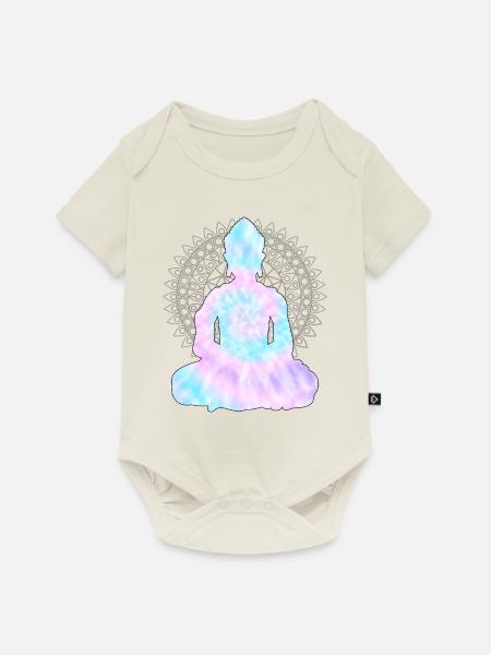 Buddha TieDye - Baby Premium Kurzarmbody - Naturweiß