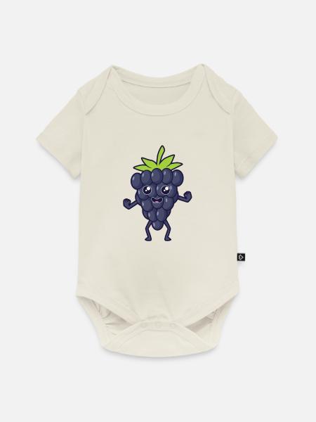Kawaii Comic Brombeere - Baby Premium Kurzarmbody - Naturweiß