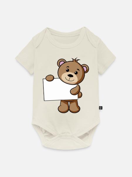 Teddy Schild - Baby Premium Kurzarmbody - Naturweiß