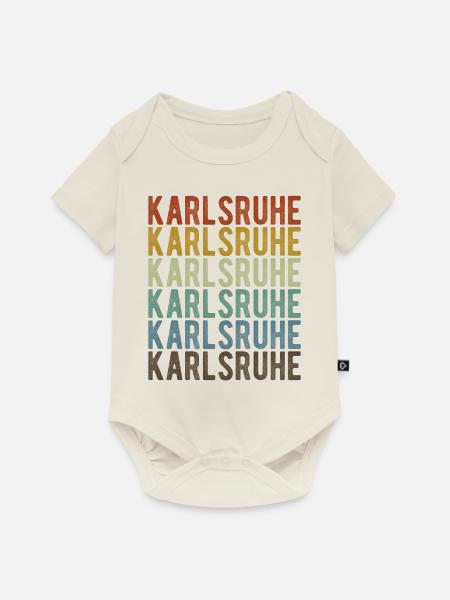 Karlsruhe Stadt Retro Vintage - Baby Premium Kurzarmbody - Naturweiß