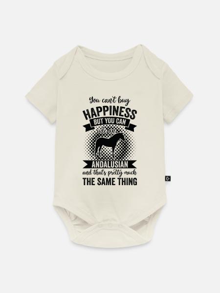 Reiten - Andalusischer Pferd - Baby Premium Kurzarmbody - Naturweiß