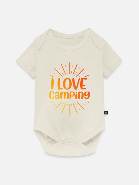 Ich liebe Camping - Baby Premium Kurzarmbody - Naturweiß