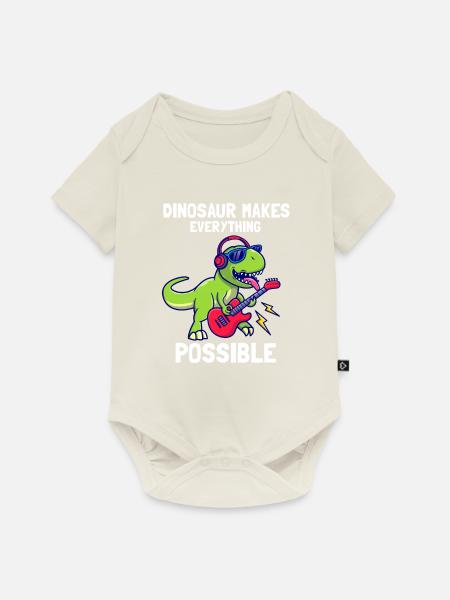 Dinosaur makes everything Possible - Baby Premium Kurzarmbody - Naturweiß
