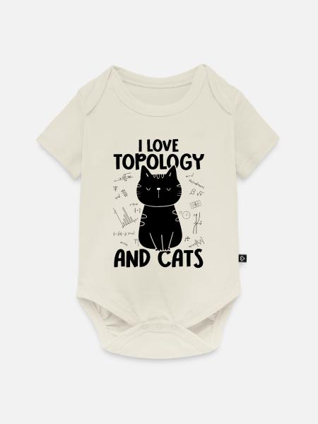 Ich Liebe Katzen - Topologie - Baby Premium Kurzarmbody - Naturweiß