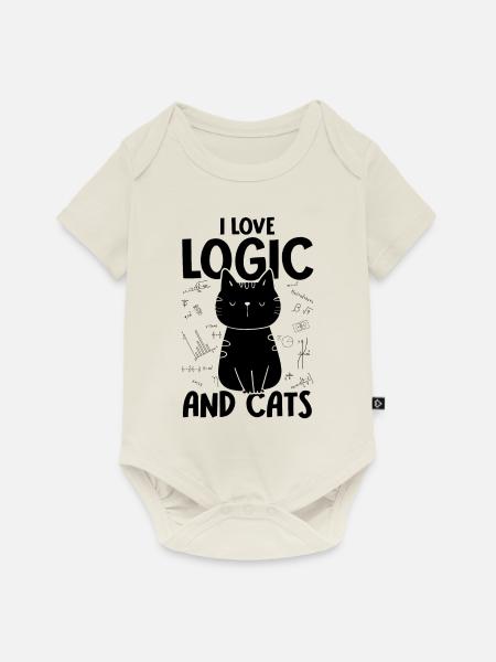 Ich Liebe Katzen - Logik - Baby Premium Kurzarmbody - Naturweiß
