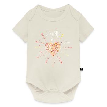 Konfetti im Herzen Karneval Fasching Rosenmontag - Baby Premium Kurzarmbody - Naturweiß - Vorne