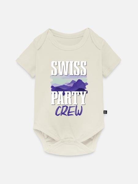 Swiss Party Crew - Baby Premium Kurzarmbody - Naturweiß
