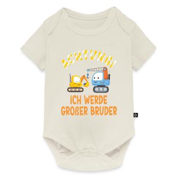 Ich werde Großer Bruder Bagger Baustelle - Baby Premium Kurzarmbody - Naturweiß - Vorne