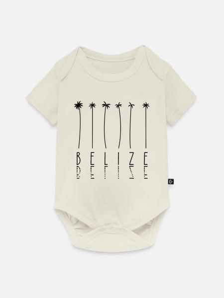 Palmenurlaub - Insel Belize - Baby Premium Kurzarmbody - Naturweiß