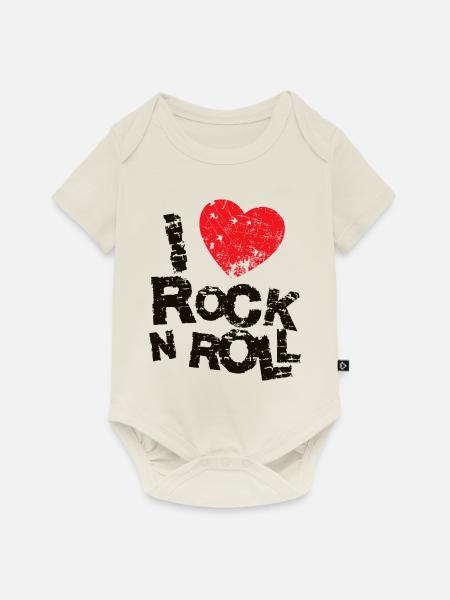 ICH LIEBE ROCK N ROLL. - Baby Premium Kurzarmbody - Naturweiß