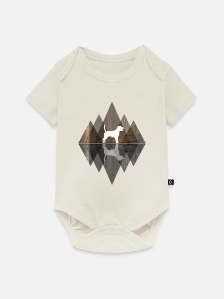 Beagle Abstract - Geometrisch - Baby Premium Kurzarmbody - Naturweiß
