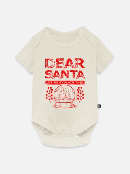 Dear Santa - Baby Premium Kurzarmbody - Naturweiß