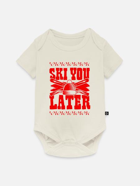 ski skiing - Baby Premium Kurzarmbody - Naturweiß