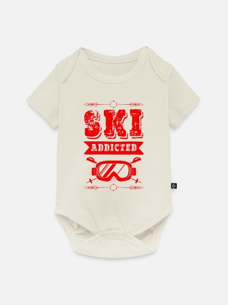 Ski Addicted - Baby Premium Kurzarmbody - Naturweiß