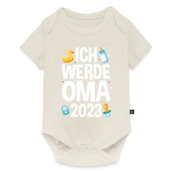 Großmutter 2023 Schwanger Werdende Oma - Baby Premium Kurzarmbody - Naturweiß - Vorne