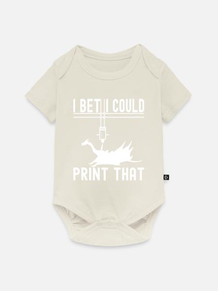 3 D Drucken - Baby Premium Kurzarmbody - Naturweiß