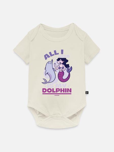 Delfin - Baby Premium Kurzarmbody - Naturweiß