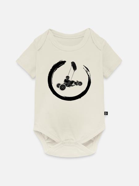 Strand-Kite Windracer Land-Kite Kite-Strandsegler - Baby Premium Kurzarmbody - Naturweiß