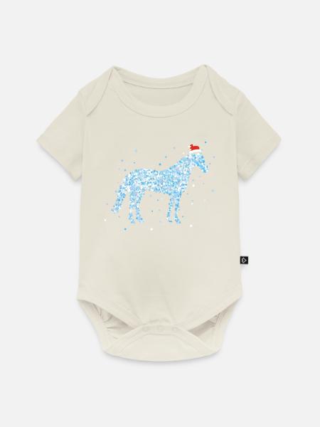 Pferdebesitzer Weihnachtsmotiv Nikolausmütze - Baby Premium Kurzarmbody - Naturweiß