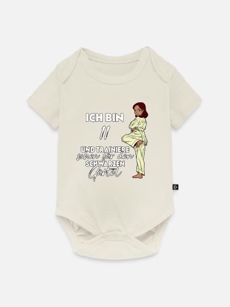 Ich bin 11 - Mädchen Karate - Baby Premium Kurzarmbody - Naturweiß