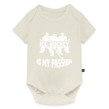 Eishockey Wintersport Eishockeyteam Geschenk - Baby Premium Kurzarmbody - Naturweiß - Vorne