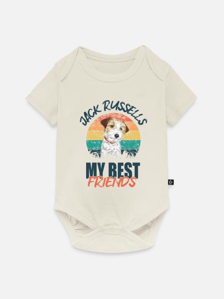 Jack Russell - Baby Premium Kurzarmbody - Naturweiß