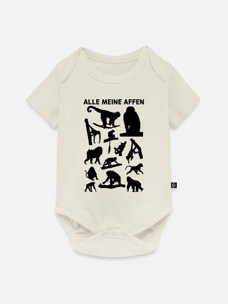 Affen Schimpanse Orang-Utan Affe - Alle Meine Affe - Baby Premium Kurzarmbody - Naturweiß