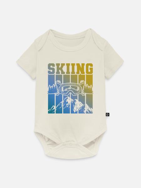 ski skiing - Baby Premium Kurzarmbody - Naturweiß
