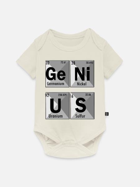 Genius mit Chemieanekdote - Baby Premium Kurzarmbody - Naturweiß