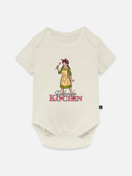 Mädchen Nachwuchs Koch - Baby Premium Kurzarmbody - Naturweiß