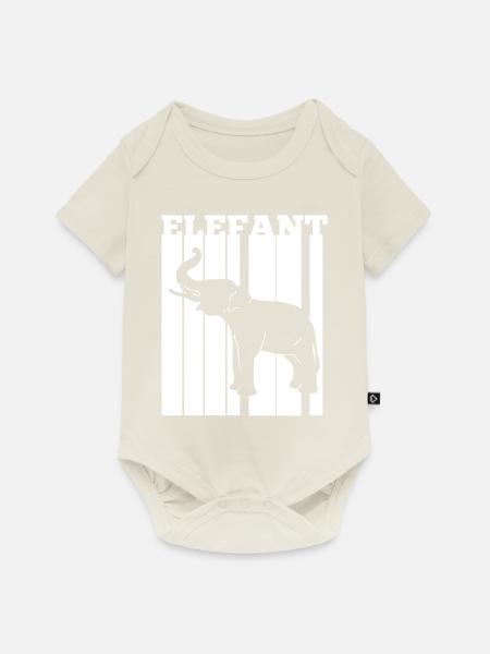 Dickhäuter Rüsseltier Elefant - Baby Premium Kurzarmbody - Naturweiß