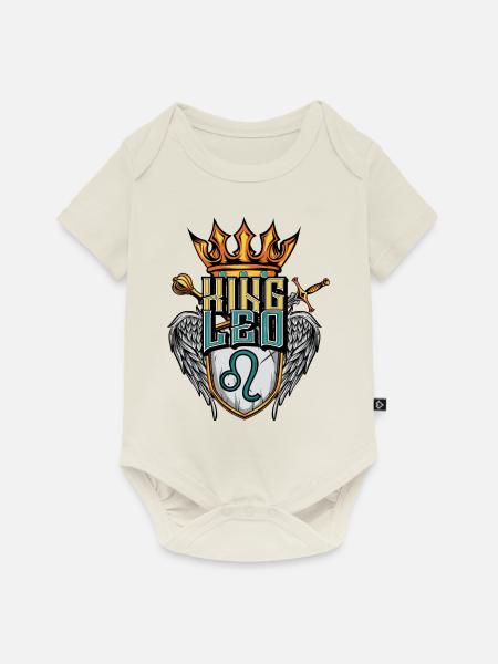 Löwe Sternzeichen - Baby Premium Kurzarmbody - Naturweiß