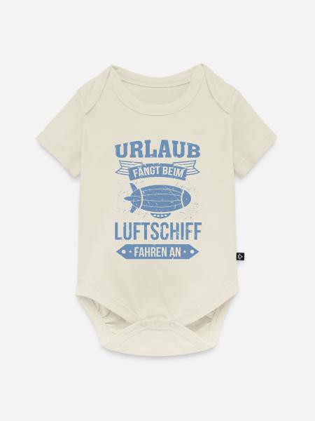 Luftschiff Urlaub fängt an - Baby Premium Kurzarmbody - Naturweiß