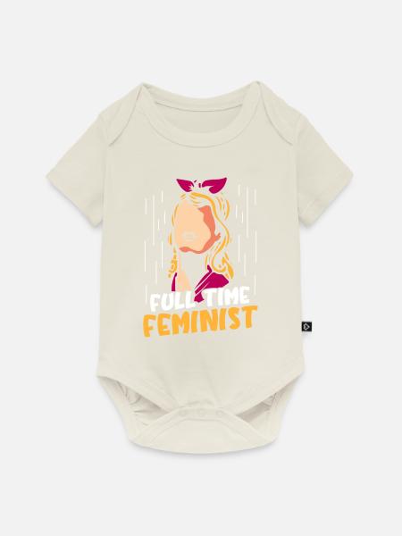 Full time feminist - Baby Premium Kurzarmbody - Naturweiß
