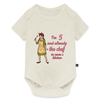 J’ai 5 ans - Fille Chef - Body à manches courtes Premium Bébé - blanc cassé - Devant