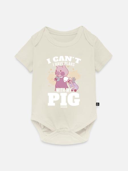 Schwein - Baby Premium Kurzarmbody - Naturweiß