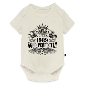1989 | February Aged Perfectly 1989 birthday gift - Body à manches courtes Premium Bébé - blanc cassé - Devant