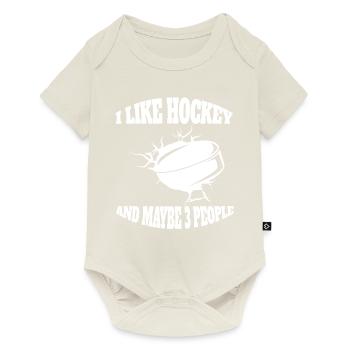 Eishockey Wintersport Eishockeyteam Geschenk - Baby Premium Kurzarmbody - Naturweiß - Vorne