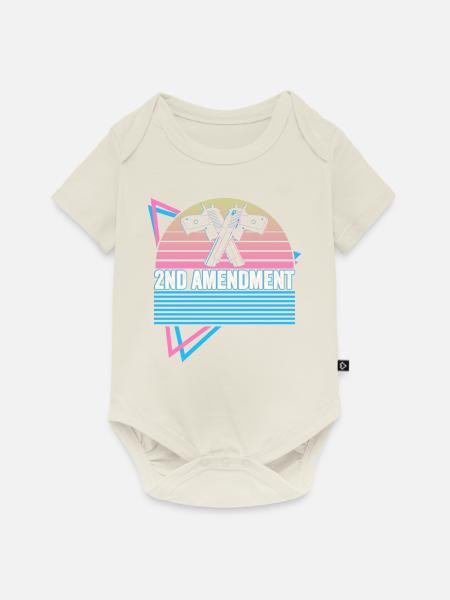 2. Verfassungszusatz Retro - Baby Premium Kurzarmbody - Naturweiß