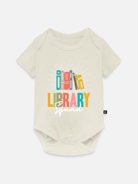 Library Squad - Baby Premium Kurzarmbody - Naturweiß