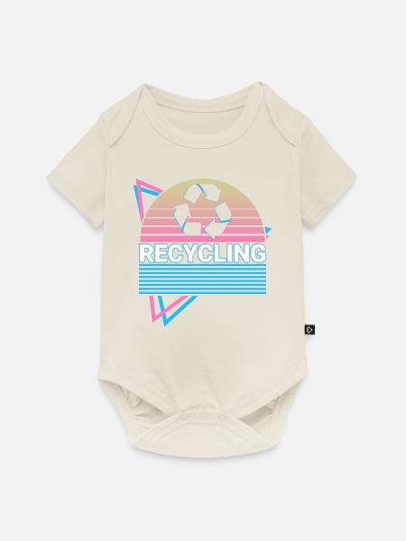 Recycling Recyceln Retro - Baby Premium Kurzarmbody - Naturweiß