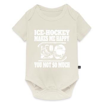 Eishockey Wintersport Eishockeyteam Geschenk - Baby Premium Kurzarmbody - Naturweiß - Vorne